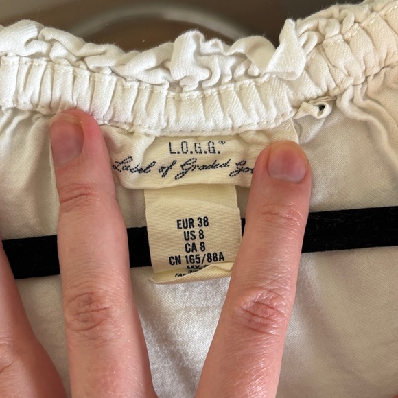 H&M White Peasant Tunic with Tie Neck - Picture 2 of 6